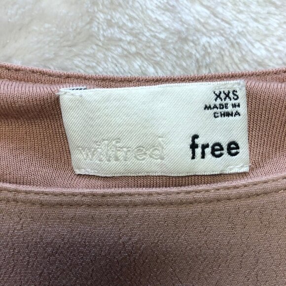 ARITZIA Wilfred Free Juliger Mocha Short Sleeve, Crepe Blouse Size XXSmall - Picture 4 of 10